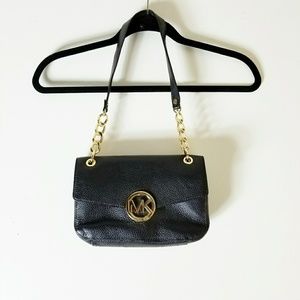 MICHAEL KORS Black Leather/Gold Small bag